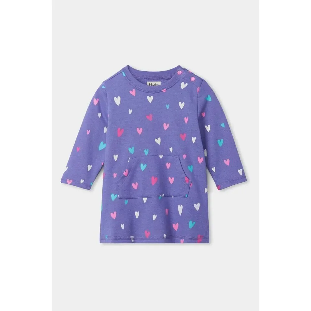 Hatley 2T Toddler Girl Dress Hatley Confetti Hearts - Iris
